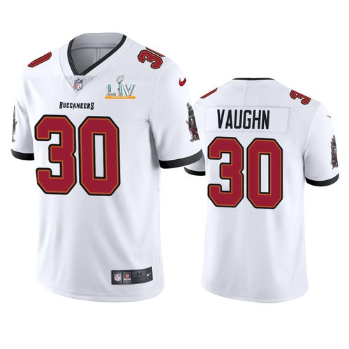 Men's Tampa Bay Buccaneers #30 Ke'Shawn Vaughn White NFL 2021 Super Bowl LV Limited Stitched Jersey Men's Tampa Bay Buccaneers #30 Ke'Shawn Vaughn White NFL 2021 Super Bowl LV Limited Stitched Jersey